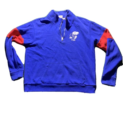 Victoria Secret Pink SMALL Sweatshirt Kansas Jayhawks 1/4 Zip NCAA Sequin - Изображение 1 из 4