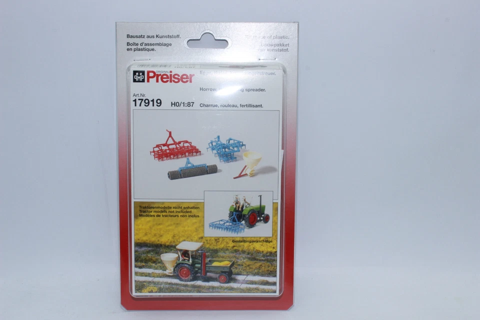 Rodillo de grada Preiser 17919 impuesto de fertilizantes artificiales accesorios para tractor 1:87 NUEVO H0 Foto 1 de 4