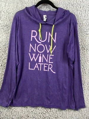 Anvil purple hoodie cotton  long sleeve  round neck top women's size 2XL - Image 1 of 4