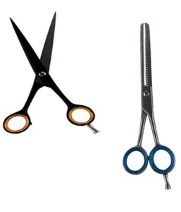 Tijeras adelgazantes de corte de pelo6"/borde especial negro 7,5" peluquero p... - Imagen 1 de 7