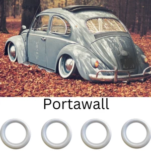 4X 15" WHITE WALL PORTAWALL TYRE TRIMS WHITEWALL FITS: VW SUPER BEETLE COX BUG - Picture 1 of 16
