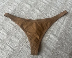 2X SKIMS Swim Thong Bikini Bottom Almond Womens SW-THG-0782 - Picture 1 of 6