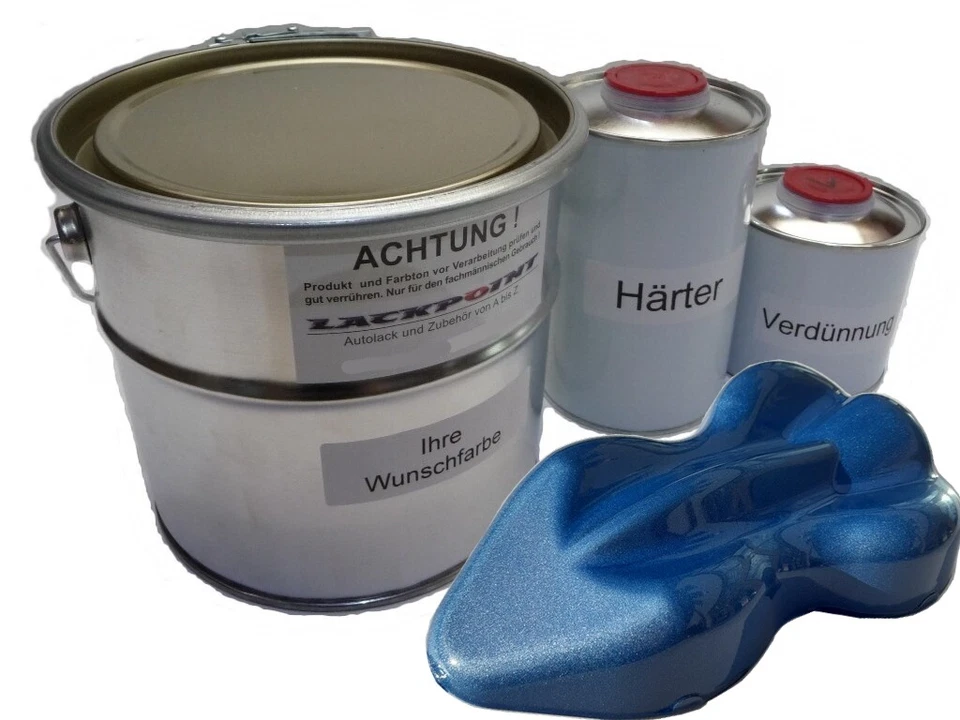 4 Liter Set 2K Bootslack Ice Blue Metallic Yacht Blue Lackpoint Gloss Boat - Image 1 of 1