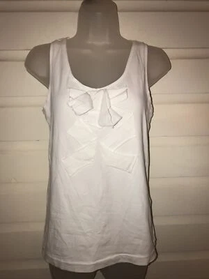 Top sin mangas Kate Spade mezcla algodón lazo delantero talla M Foto 1 de 4