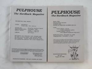 PULPHOUSE THE HARDBACK MAGAZIN UNKORRIGIERTE PROOFS BÄNDE 1 BIS 5 1980ER JAHRE - Bild 1 von 3