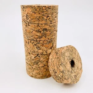 Cork Rings, BROWN Burl 36 -  1 1/4" X 1/2” X 1/4" Hole  - Picture 1 of 1