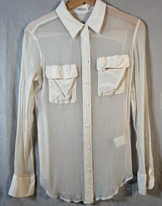 Equipment Femme Damen Langarm Button Down Hemd Elfenbein Größe Small - Bild 1 von 10