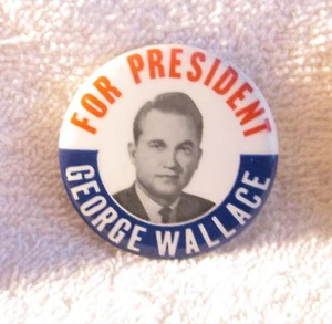 Prendedor coleccionable George Wallace candidato presidencial 1968 Wallace para presidente - Imagen 1 de 1