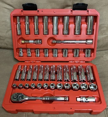 TEKTON Socket and Ratchet Set 3/8 Inch Drive 6-Point 44 - Piece - Image 1 of 4