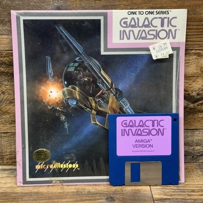 Vintage Galactic Invasion Amiga Game 1987 MicroIllusions Cover Disk No Manual - Image 1 of 4