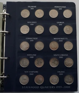 EE. UU. 1999/2008 - Colección State Quarters en álbum genuino - Diferentes fechas - Imagen 1 de 14
