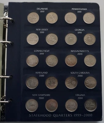 USA 1999 / 2008 - State Quarters Colection In Genuine Album - Different Dates - Image 1 of 4