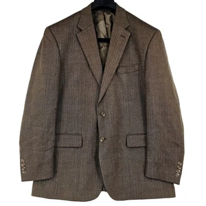 Abrigo Blazer Chaqueta Deportivo de Lana Chaps Ralph Lauren Marrón Espiga 44R 3714 - Imagen 1 de 9