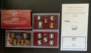 2010 U.S. Mint Silver Proof Set 14 Coins w/ Box & COA | UNC - Picture 1 of 2