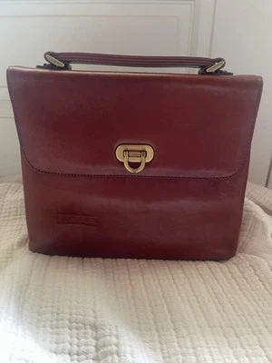 Bolso de Mano Mensajero Vintage Texier Cuero Coñac Asa Superior Hecho en Francia Foto 1 de 4