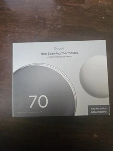 New Google Nest Learning Thermostat (4th Gen) w Temperature Sensor silver - Picture 1 of 2