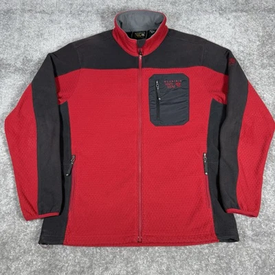 Chaqueta Mountain Hardwear Para Hombre Grande Roja Cremallera Completa Vellón Nido de Abeja Microchill Foto 1 de 4