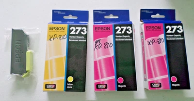 Epson 273 Ink Cartridges Compatible w/ 810 2 Yellow & 2 Magenta Expired 2012 - Image 1 of 4
