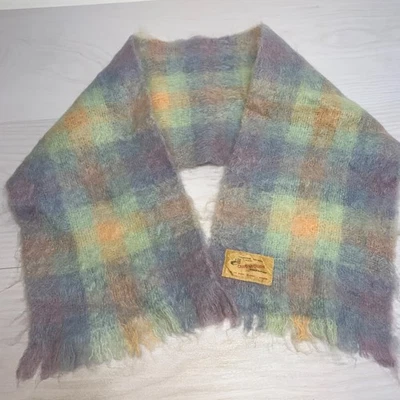 Craig-Na-Creidhe Mohair Wool Made in Scotland 42” X 8.5” Large Plaid Scarf - Image 1 of 4