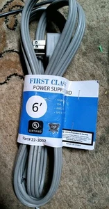 15-0346 15-Amp Appliance Power Cord, 6ft, Right Angle Plug, 3-Wire Grounded - Picture 1 of 2