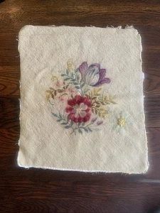 Cubierta de silla de colección tapiz floral acabado a punta de aguja flores 16x19 - Imagen 1 de 22