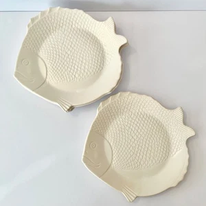 4PC Set VTG Chicken of the Sea Tuna Fish Plates 10" x 9" Ceramic White Nautical - Picture 1 of 18