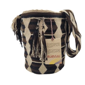 Colombian 🇨🇴 MANY COLORS Handmade Large Wayuu Tribe Mochila Bucket Boho Bag - Picture 1 of 11