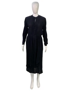 Maxi Vestido para Mujer Isabel Marant Plisado Negro Seda Largo Midi Talla L 38 - Imagen 1 de 14