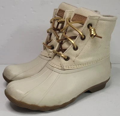 Botas de lluvia SPERRY para mujer TALLA 7 Top de goma Sider blanco agua salada Foto 1 de 4