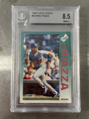 1992 Fleer Update Mike Piazza #U-92 RC rookie Beckett BGC NM-MT 8.5 Dodgers Mets - Image 1 of 2