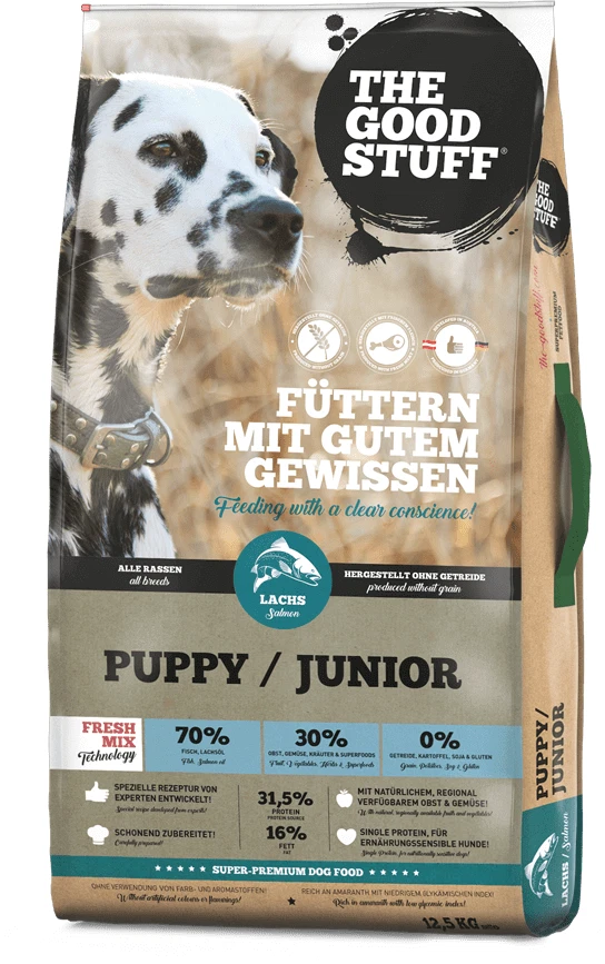 THE GOODSTUFF Junior Lachs Trockenfutter für hunde 12,5kg - Bild 1 von 1