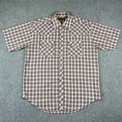 Cobra Creek Western Shirt Mens L Short Sleeve Pearl Snap Button Up Red White Blu - Image 1 of 4