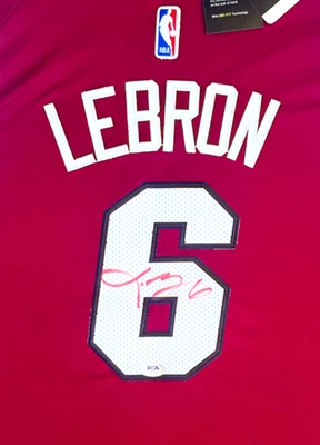 Lebron James Signed Miami Heat Custom Jersey w/ PSA COA - Image 1 of 4