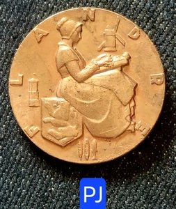 Splendide Médaille Bronze 27 mm - Paquebot "Flandre" Cie CGT Par Marcel Renard - Picture 1 of 2