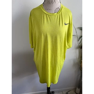 Nike Dri-FIT Athletic T-Shirt Men's Training Running Gym Neon Yellow - Image 1 of 4