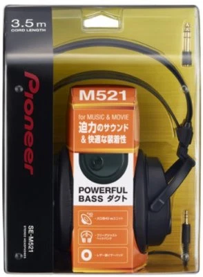 Pioneer SE-M521 Headphone Sealed Over-Ear Black SE-M521 54765 JAPAN - Image 1 of 4