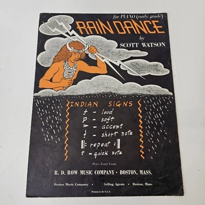 “RAIN DANCE” By Scott Watson 1958 Vintage SHEET MUSIC  - Image 1 of 4
