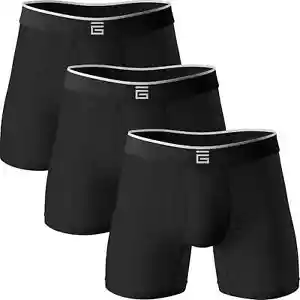 Paquete de 3 boxers de bambú Giovici para hombre grandes Reino Unido 34-36 súper suaves para máxima comodidad - Imagen 1 de 7