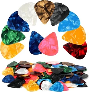 120 Guitar Picks Celluloid Pics Plectrum Bass 3 Thickness 0.46Mm 0.71Mm 0.96Mm - Picture 1 of 7