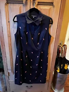 Abito a vita blu navy Brooks Brothers 346 donna NUOVO TAGLIA 12 senza maniche NUOVO - Foto 1 di 19