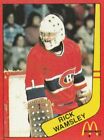1983 McDONALD'S NHL RICK WAMSLEY GARDIEN MONTRÉAL CANADIEN AUTOCOLLANT