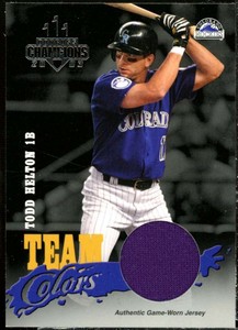Todd Helton Jsy Card 2003 Donruss Champions Team Colors Materials #22 