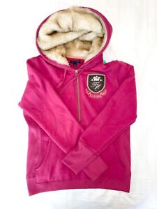 Tommy Hilfiger Women's Size Medium Hoodie Pink Faux Fur Lined Hood Jacket