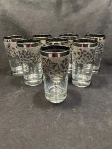 Dorothy Thorpe Ombre Silver Fade Embossed Grape Highball Glasses Great Cond. 8 - Picture 1 of 5