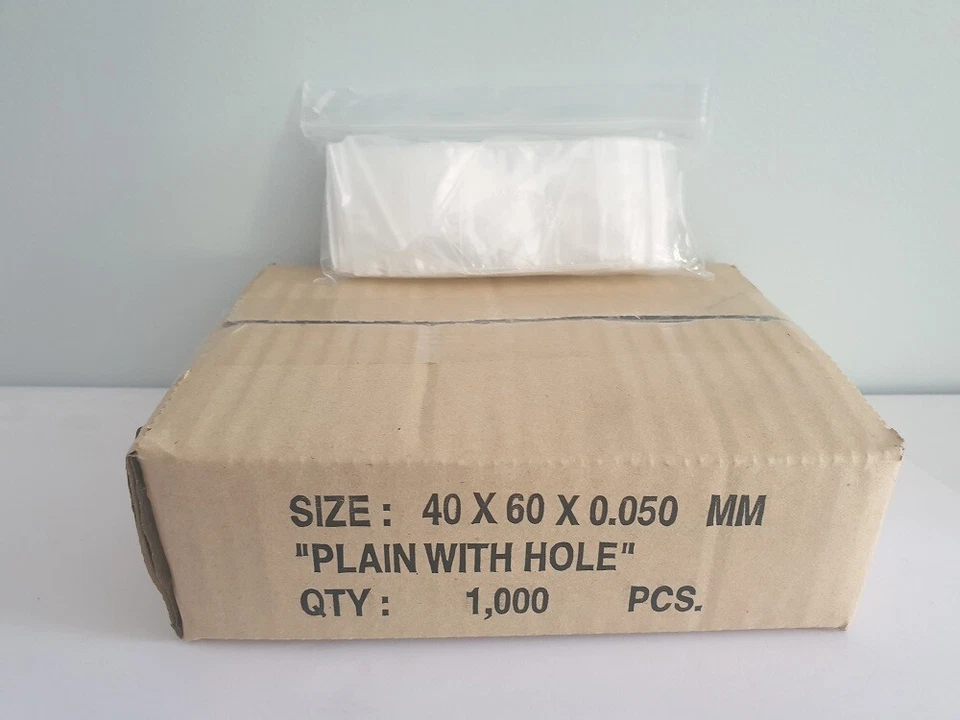 100 Sachet / Pochette ZIP en Plastique Transparent 40mm x 60mm - Immagine 1 di 1