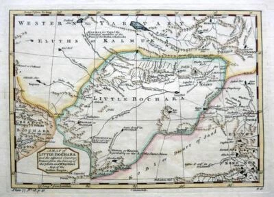 MAPA ANTIGUO GENUINO LITTLE BOCHARA MONGOLIA DE THOMAS KITCHIN c1753 Foto 1 de 4