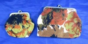 2 Vintage "Carpet Bag" Look Wallet Coin Purses, 6.5" x 4.5" & 4" x 3.5"  - Picture 1 of 5