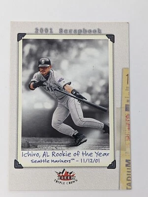 2002 Fleer #245 ICHIRO AL Rookie Of The Year Scrapbook Triple Crown - Image 1 of 2