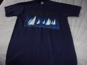 Unisex Adult Lge. Navy Blue Cotton Short Sleeve V.B., VA T-Shirt by Jerzees - Picture 1 of 1