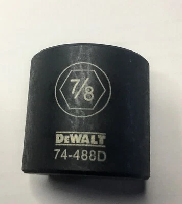 DeWalt 7/8" x 3/8" Dr Impact Socket  6pt SAE 74-488D Free USA Shipping - Image 1 of 3